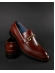 04 Sapato Mocassim Loafer com Fivela Mouro-Marrom