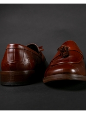 02 Sapato Mocassim Loafer Croco Mouro-Marrom