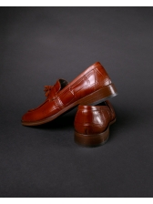 02 Sapato Mocassim Loafer Croco Mouro-Marrom
