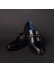 01 Sapato Mocassim Loafer Preto com Fivela Dourada