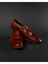 02 Sapato Mocassim Loafer Croco Mouro-Marrom